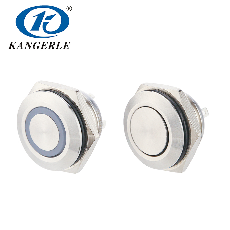 16MM金屬按鈕薄款帶LED燈小型自復(fù)位自鎖開關(guān)