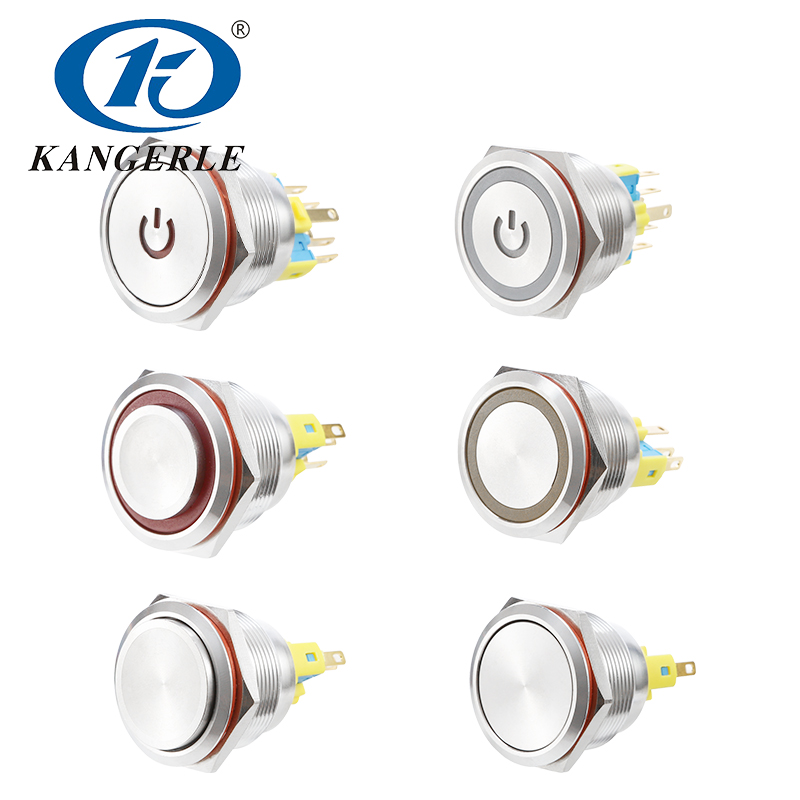 25MM金屬按鈕開(kāi)關(guān)自鎖自復(fù)位環(huán)形電源標(biāo)